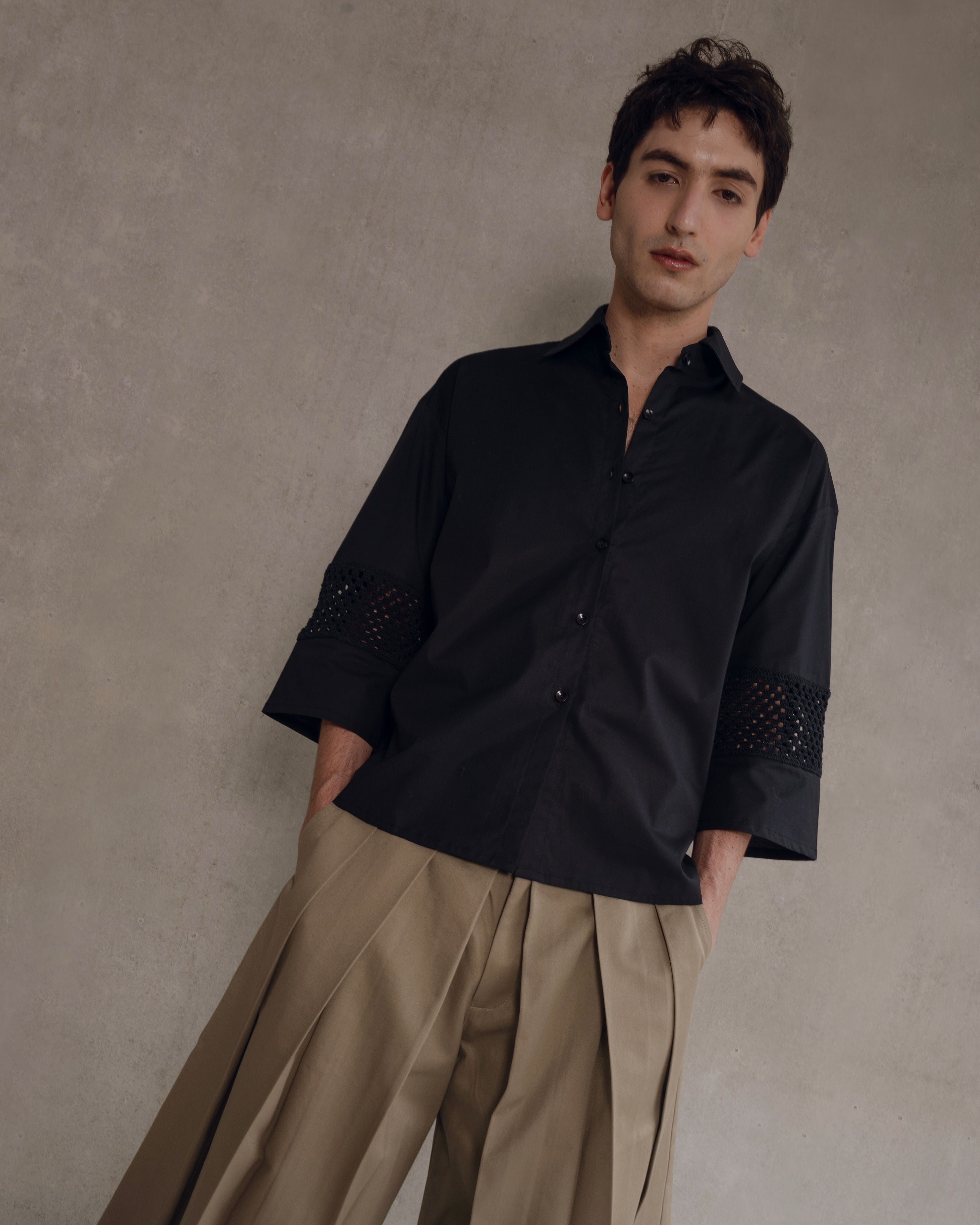 pantalon capri beige hombre