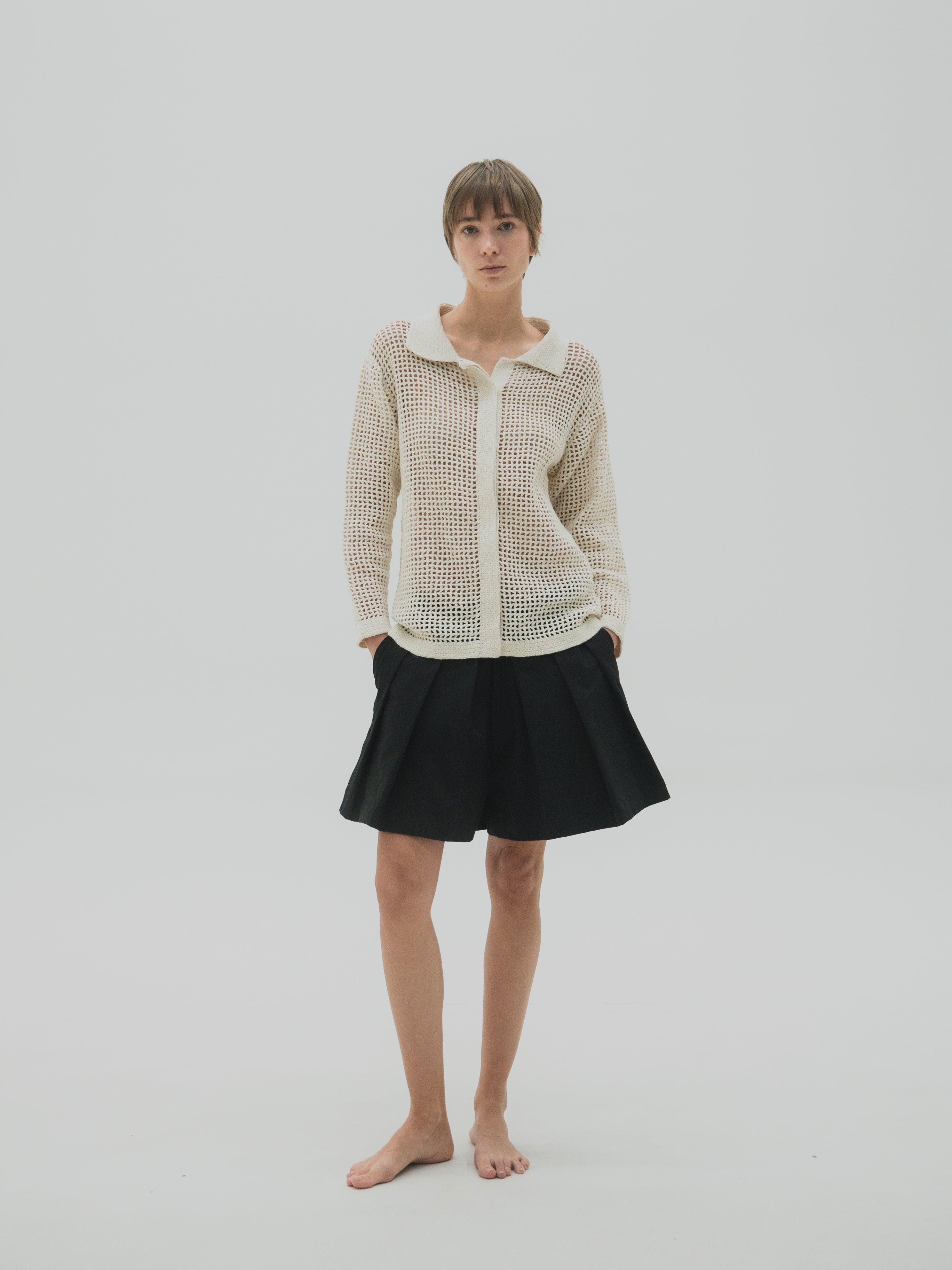 Camisa tejida en crochet Mujer