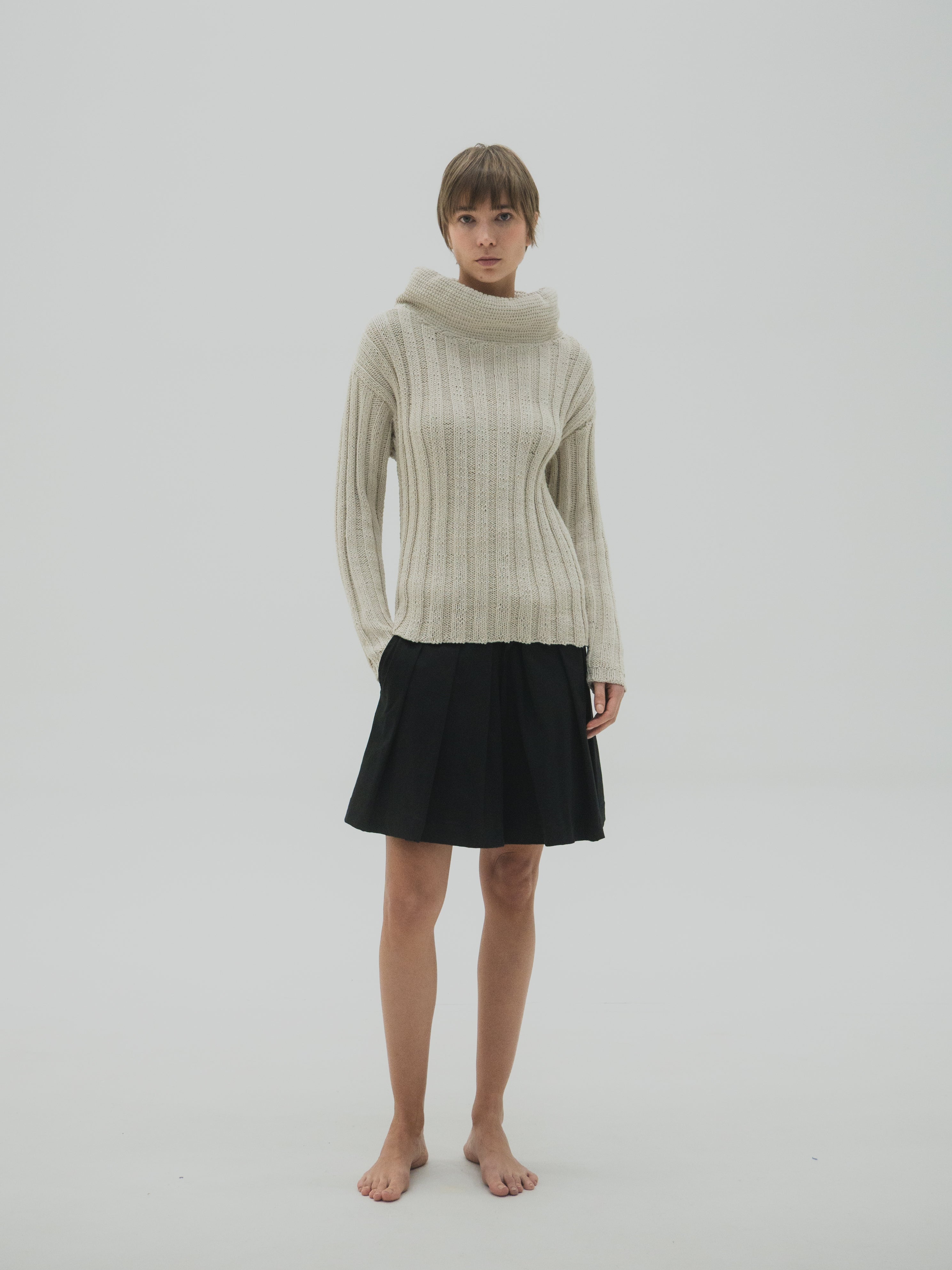 Sweater cuello alto estructurado crochet