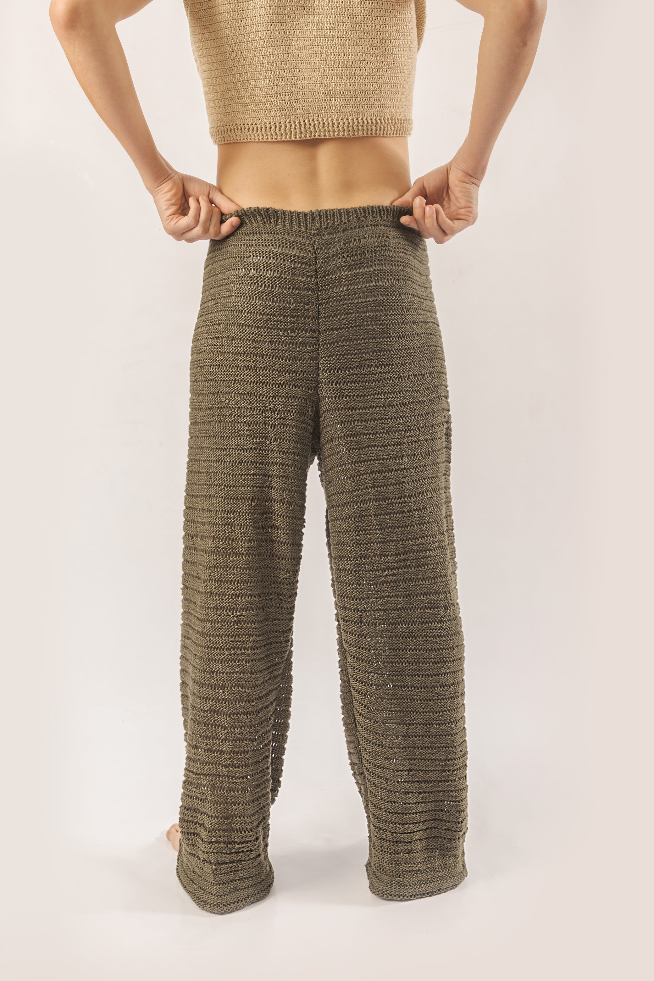 pantalon tejido verde