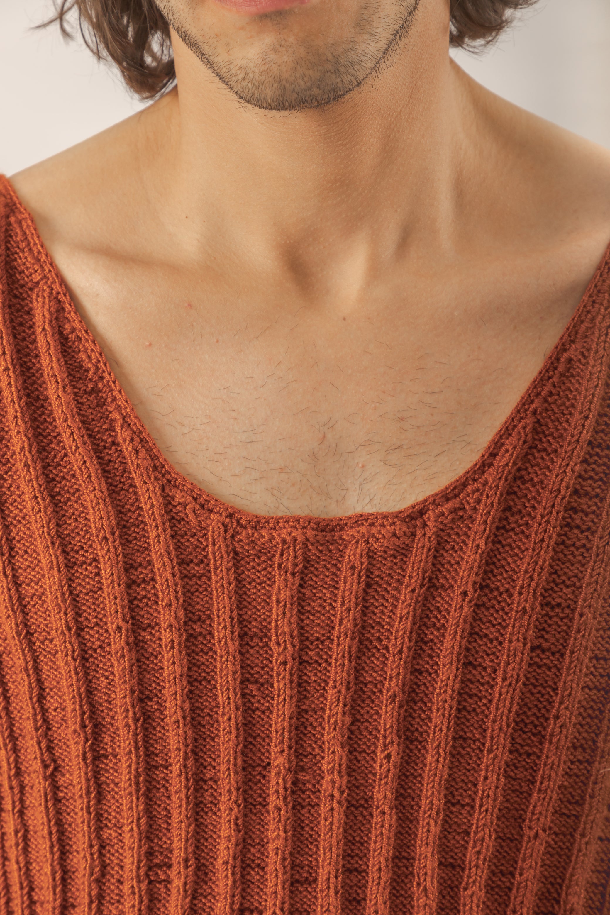 camisilla tejida color naranja