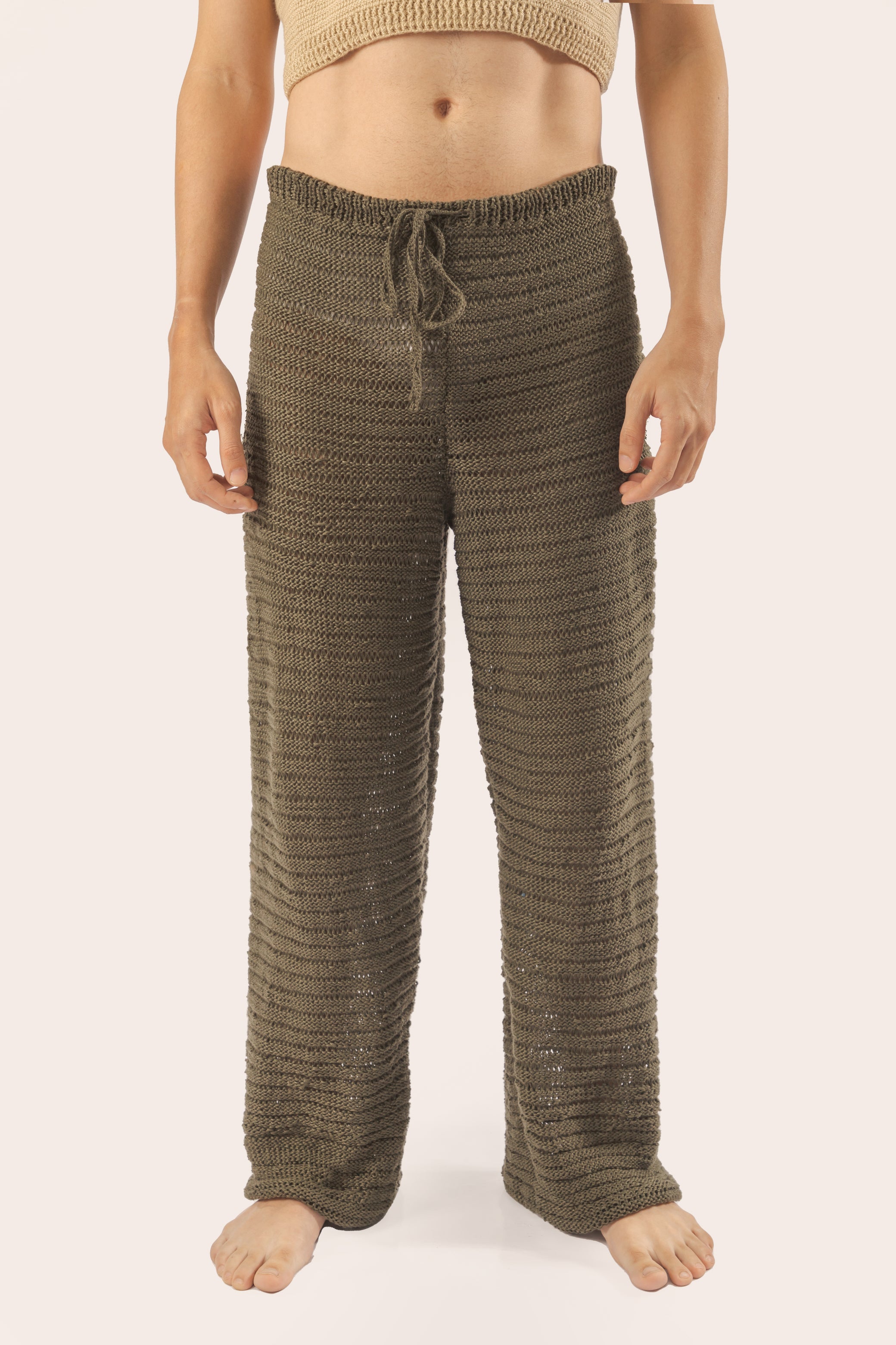 pantalon tejido verde